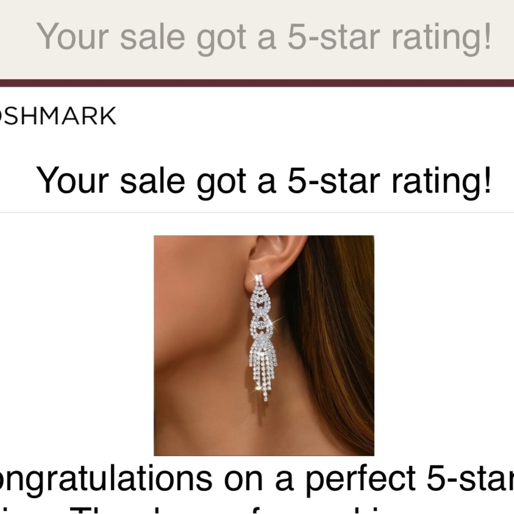 Chandelier clear crystal rhinestone silver earrings wedding bridal New - Picture 4 of 7